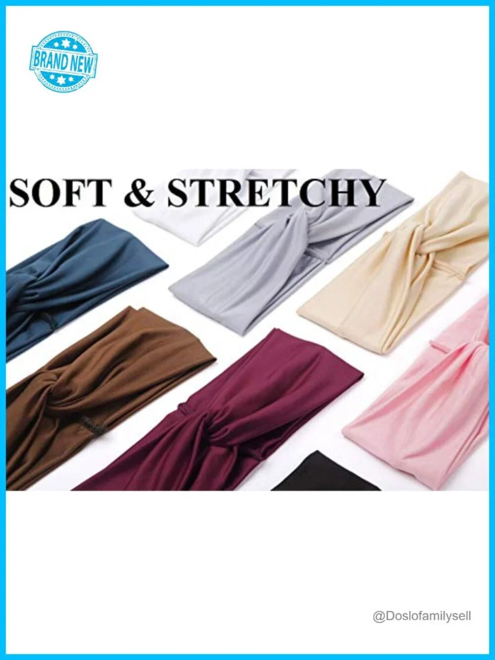 Wide Turban Headbands for Women - Non Slip Twist Headwraps, Stretchy, Thick
